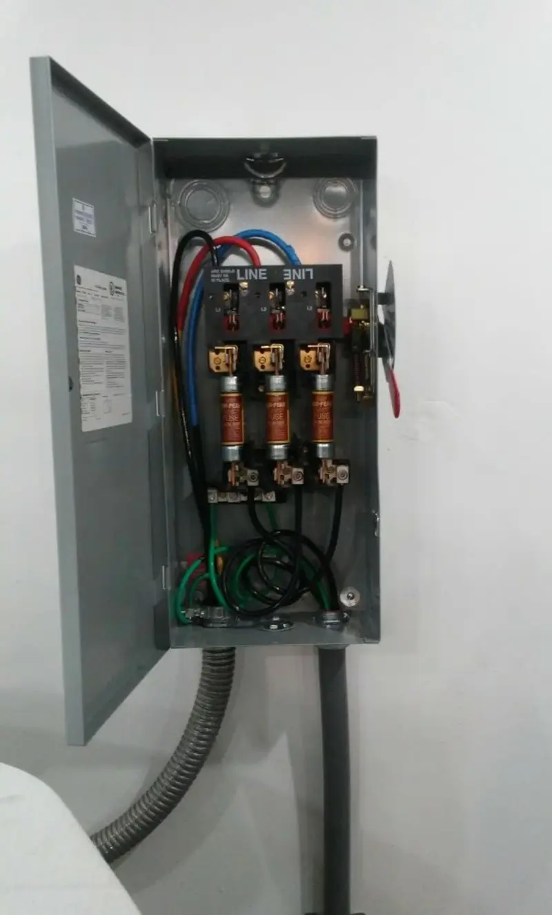 Three-phase disconnect switch installed for Electrical Wiring & Rewiring in Holladay